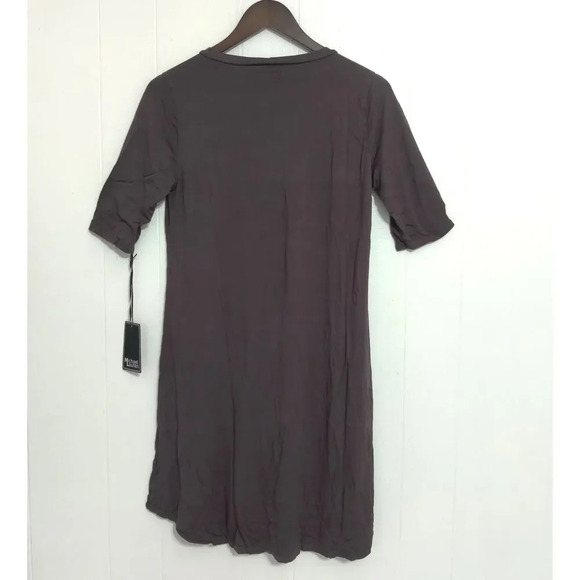 Michael Lauren Revolve Short Sleeve T-Shirt Dress Taupe Color Sz L Super Soft - Picture 2 of 7